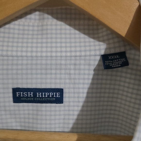 Fush Hippie Men's Light Gray Patterned Button Down Shirt - Picture 4 of 5